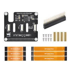 2-Ch PCIe FFC Adapter Board For Raspberry Pi 5 Expands 2-Ch PCIe FFC Connectors Supports Stacking Multiple PCIe HATs Raspberry Pi 5 PCIe HAT