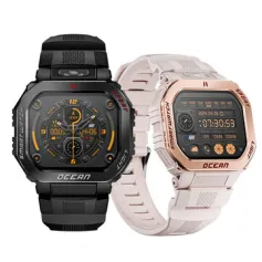 LOKMAT OCEAN GT 1.75-inch HD Screen Flashlight Compass AI Voice Assistant 3ATM Waterproof bluetooth Call Heart Rate Blood Oxygen Monitor Sleep Monitoring Multi-sport Modes Smart Watch