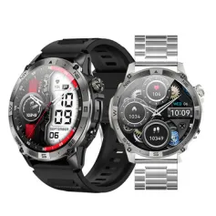 Senbono HK08 1.43-inch AMOLED Display GPS Geomagnetic Compass Altitude&Pressure bluetooth Call Heart Rate Blood Pressure Blood Oxygen Monitor Sleep Monitoring Multi-sport Modes IP68 Waterproof Smart Watch