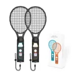 JYS JYS-NS2266 Switch2 Tennis Racket Grips Left and Right Dual Handles Mario Game Tennis Rackets Game Cards Stoage Compatible Joy-Con Realistic Gameplay Immersive Sports Accessory