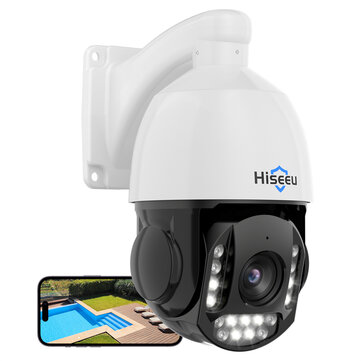 Hiseeu HD185-PZ 4K 8MP 30X Optical Zoom PTZ PoE Security Camera Color Night Vision Human Detection Two-Way Audio IP66 Waterproof CCTV Home Surveillance Cameras