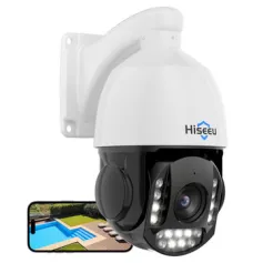 Hiseeu HD185-PZ 4K 8MP 30X Optical Zoom PTZ PoE Security Camera Color Night Vision Human Detection Two-Way Audio IP66 Waterproof CCTV Home Surveillance Cameras