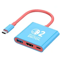 3-an-1 Kalite-C Portable Televizyon Dock adaptè ak 4K60Hz HD / USB3.0 / PD100W USB-C pou SteamDeck Laptops telefòn tablèt Konpatib ak Switch 2