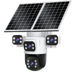 Guudgo 2MP+2MP+2MP+2MP Four Lens Solar Camera 5X Zoom 4G AOV Outdoor Security Camera 360 Degree Smart Night Vision Waterproof Camera