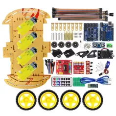 UNOR3 Four-wheel Intelligent Mini Vehicle 4WD bluetooth Remote Control DIY Smart Robot Kit Speed Measurement Tracking Obstacle Avoidance