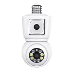 ESCAM QF202 E27 2MP+2MP WiFi PTZ Camera Dual Lens Wireless Surveillcance Camera with Color Night Vision Humanoid Detection Two-way Radio H.265 Phone Remote Monitoring Security IP Cameras