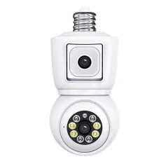 ESCAM QF202 E27 2MP+2MP WiFi PTZ Camera Dual Lens Wireless Surveillcance Camera with Color Night Vision Humanoid Detection Two-way Radio H.265 Phone Remote Monitoring Security IP Cameras