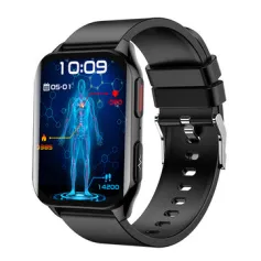 M3 1.95-inch HD Screen 128MB ECG Blood Glucose Monitoring bluetooth Call Heart Rate Blood Pressure SpO2 Monitor Sleep Monitoring Body Composition Analysis Uric Acid Lipids Detection Met Function Breathing Exercise HRV Function IP67 Waterproof Smart Watch