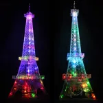 DIY Eiffel Tower Electronic Kit Bluetooth LED USB Audio Amplifier Multi-Color Lights Easy Assembly Compatible with Android iOS 585mm