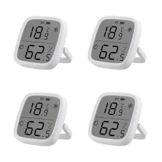 Sensor de temperatura e umidade inteligente SONOFF SNZB-02D LCD com 4 unidades, controle por aplicativo, monitoramento em tempo real, funciona com ZB Bridge-P/ZB Dongle/NS Panel