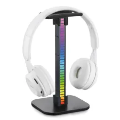 T11/T12 RGB Gaming Headphone Stand On-ear Headset Computer Desk Display Holder LED Base/USB Pickup Light Colorful Atmosphere Lamp Bracket for Gamer PC Accessories