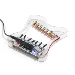 HU-013 DIY Laser Harp Interactive Seven Laser Strings Kit Adjustable Tone LED Lights DC 5V Portable Musical Instrument