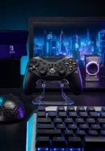 GameSir T3 Pro Tri-mode RGB Wireless Game Controller with Hall Effect Trigger bluetooth Joystick Gamepad with Charger Dock Six-axis Gyro HD Rumble Motors Retractable Back Butoons Tactile Micro Switch D-pad for PC Switch IOS Android