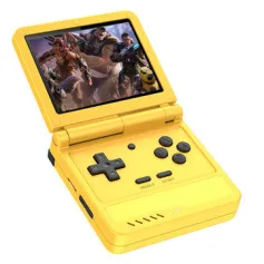 Powkiddy V90S Retro Flip Handheld Game Console 3.5 Inch IPS 3000mAh Foldable Open-Source Linux System Portable Game Player Console Supports 20+ Simulators