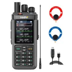 Iradio UV-98 PLUS 10W Walkie Talkie Multi Band Radio 2.4 Inch Screen Cross Band Repeater 1024 Channels Type-C Charging CB SSB HF FM SW MW LW Walkie Talkie
