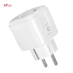 4Pcs CROSIKO BSD33EU 16A Zigbe3.0 Smart Socket EU Power Monitoring Timing Function Countdown Voice Remote Control Works with Alexa Google Assistant