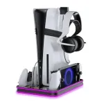 JYS JYS-P5225 Vertical Cooling Station Stand Charging Station Dock with RGB Light for PS5Pro/PS5Slim/PS5 Host