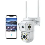 K30 2-Lens WIFI IP Camera 1080P Full Color Outdoor Waterproof Night Vision WiFi Surveillance Camera 1920x1080 360-degree 2MP PTZ Home Security System Camera