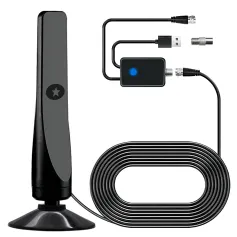 HD Digital TV Antenna with Signal Booster HD Antenna Support 4K 1080P Suction Cup TV Antenna 25DBI Plug Play for Smart Digital TV