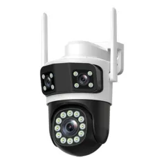 Guudgo 6MP Ultra HD WIFI IP Camera Triple Lens Full Color Night Vision Waterproof 355 Pan Tilt Two Way Audio Mobile App Control Outdoor Security Camera