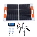 80W Monocrystal Solar Power Panel Folding Portable RV Trip Marine Boat Solar Charger for Car Travel Boat