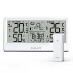 BALDR 8.5\\ LCD Screen Weather Station RCC Alarm Clock Digital Temperature Humidity Meter Weather Forecast Calendar Moon Phases Wireless Forecast Sensor