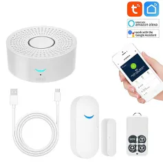 Tuya Ev Hırsızlık Önleme Alarm Sistemi Kablosuz WiFi Silahlandırma Silahsızlandırma SOS Uzaktan APP Kontrolü Önlem Sistemi Alarm Kiti için Güçlü Korna Alarmı
