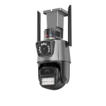 3MP+3MP Dual Lens Wifi Camera Outdoor Dual-Screen AI Auto Tracking PTZ IR Color Night Vision Onvif 2-Way Audio Surveillance Camera iCSee