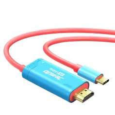 Jemdo KSNP681 Type-C į HD kabelis 4K 60Hz 144Hz PD100W greito įkrovimo paauksuotas 2M ilgio kabelis, nešiojamas 2 jungikliui