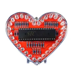 DIY Electronic Kit Heart-Shaped LED Flow Light 32/25 LEDs Colorful Light FR-4 Circuit Board Battery Powered Educational Project Electronics Soldering Practice