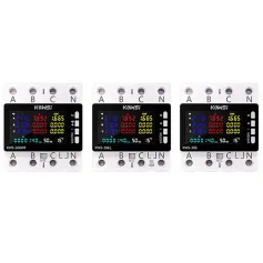 Tuya Wifi Power Energy Meter AC Monitor AC 85-290V 80A 3 Phase 4-wire DIN Rail Over Under Voltage Protector Electricity Meter