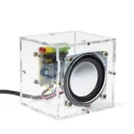HU-023 Mini Crystal Speaker DIY Kit Dual Channel 3W Power Compact LED Music Spectrum Display Computer Phone Audio Desktop Speaker Assembly
