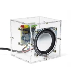 HU-023 Mini Crystal -kaiutin DIY-sarja kaksikanavainen 3W teho kompakti LED-musiikkispektrinäyttö tietokonepuhelimen ääni työpöydän kaiutinkokoonpano