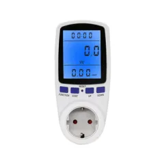 Digital Voltage Wattmeter Power Meter Socket Inyon Ewopeyen Plug 230V AC Wattage Kwh Enèji Konsomasyon Mèt