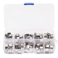 100Pcs 10Models Type-C USB 3.1 Charging Dock Connectors Mix 6Pin and 16Pin Use for Mobile Phone and Other Product Repair Kits