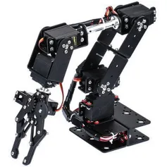 6DOF Robot Mechanical Arm Clamp Claw Kit Industrial Manipulator Metal Gear 180 Degree Rotation Aluminum Frame Educational Robotics Teaching