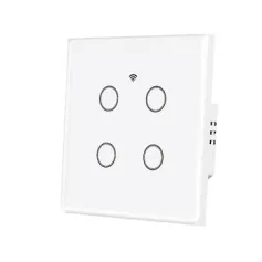 MoesHouse Tuya Smart WiFi Light Switch 1-4 Gang Touch Glass Panel Timing Function APP Remote Control Voice Control Work with Alexa Google Assistant EU Plug