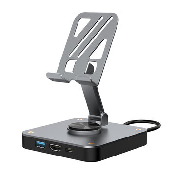 3 in 1 Adjustable Switch Pad Stand USB-C Hub with USB2.0/4K60Hz HD/PD100W Charging Ports for Game Controller Keyboard Mouse Laptop Tablet