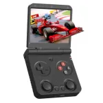 Miyoo Flip V2 64G 4500+ Games Handheld Flip Game Console 3.5 Inch IPS Screen Dual Analog Sticks 2.4G/5G WiFi 3000mAh Battery 20+ Emulators Support HD Projection Video Player Console