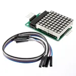 Kit de Módulo de Controle de Display LED MCU de Matriz de Pontos MAX7219 com Cabo Du Pont
