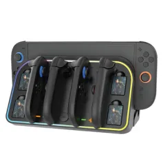 IPLAY HBS-2807 Wall-Mounted Charging Dock for NS2 Controller Gamepad Charger RGB Lighting Game Card Storage Organizer Gaming Accessories