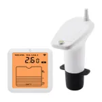 TS-FT007 Ultrasonic Water Level Meter with LCD Display 0.5-5M Range Wireless 100M Transmission IP65 Waterproof Home Tank Gauge with High Low Alarm Non Contact Measurement