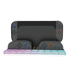 HBS-2804 for Switch2 Host and Joycon Charging Dock Built-in 4 Joy-Con Slots 9 Game Card Storage Organizer Stand RGB Lighting Gaming Accessories