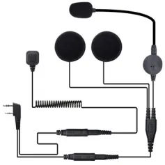 BAOFENG Rugged Radio Helmet Earpiece 2 PIN with Mic Microphone PTT for Baofeng BF-F8HP Pro 888S UV5R 5RM UV-21R UV-32 KenwoodWouxun Two Way Radio Walkie Talkie