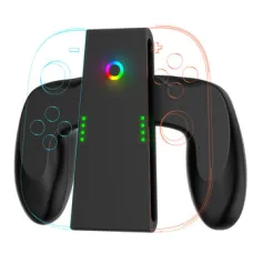 JYS JYS-NS2287 Switch2 Joy-Con Magnetic Charging Grip Type-C Fast Charging Dock for Dual Gamepad RGB Light Indicator Portable Gaming Accessory