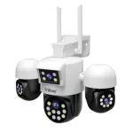 SriHome SH069 8MP Quad-Lens Security Camera with Full Color Night Vision 3X Digital Zoom 320° Pan 90° Tilt Two Way Audio Active Protection Outdoor Wireless Surveillance