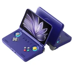 AMPOWN Retroid Pocket Flip2 8+128GB Handheld Gaming Console SD865 5.5 inch AMOLED 500Nits 1080p Android 13 WiFi 6 Hall Effect Joysticks Portable Folding Retro Game Console for PSP PS2 Emulation