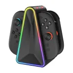 YZC-520 4-in-1 Switch2 Handles Charging Grip with RGB Light Joy-con Left and Right Handles Charger Dock