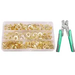 150-540pcs Round Terminal Block Set O-type Lugs Terminals Wire Crimp Connector Cable Terminals Tools Kit M3 M4 M5 M6 M8 M10