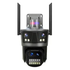 Hiseeu WF114 8MP 4K WiFi IP Camera Outdoor 8x Zoom Four Lens & Three Screen Auto Tracking Home Security CCTV Surveillance camera